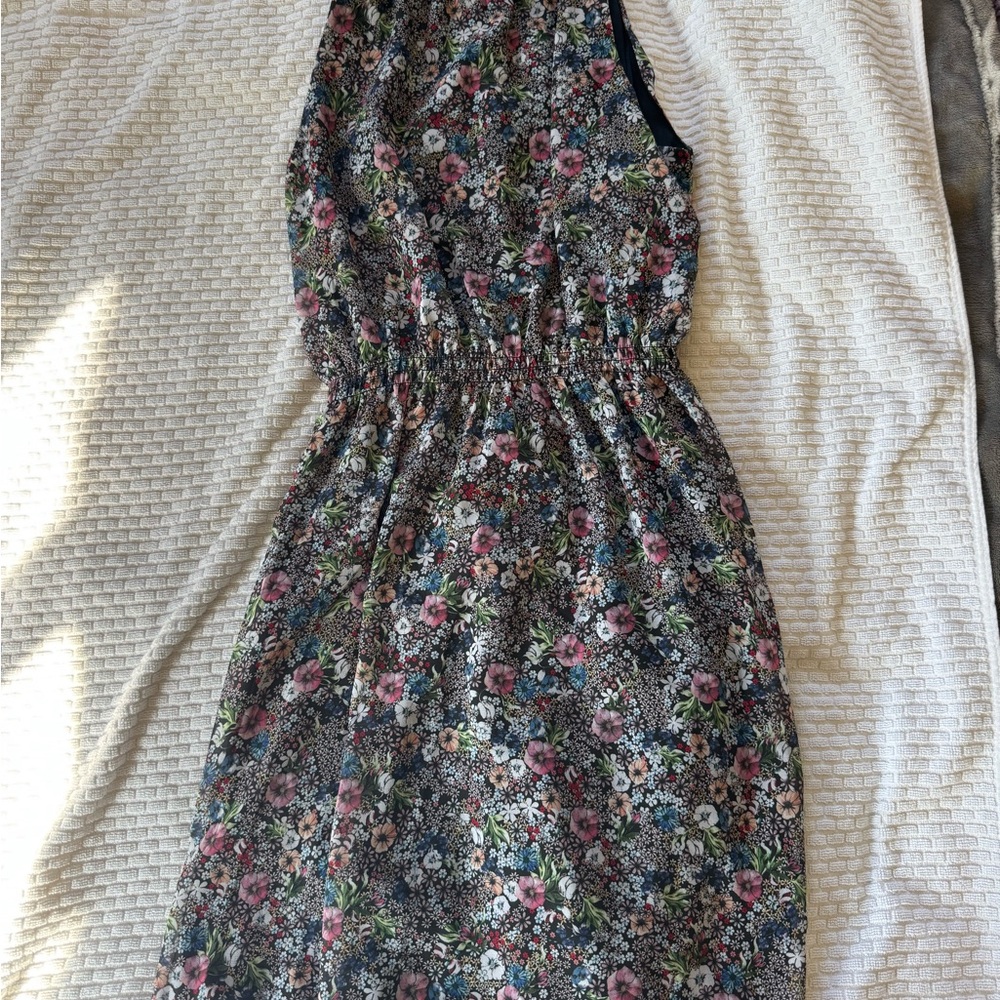 H&M Black Floral Ruffle Dress
